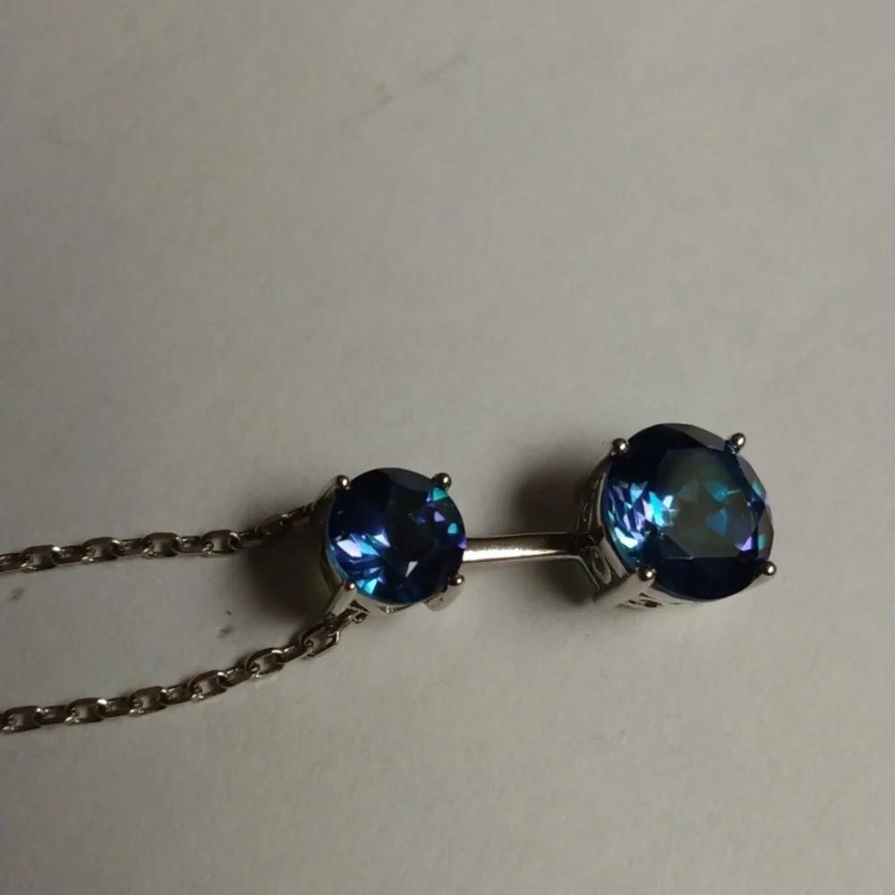 Stamped .925 London Blue Topaz Necklace